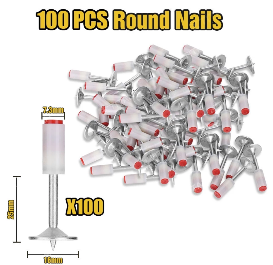 High Quality Round Nail Gun Steel - 1pack/100pcs