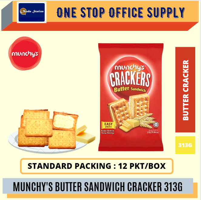 Munchy's Butter Cream Sandwich Crackers 7 Convi-Pack 313g /Munchy's /Crackers /Butter Cracker /313g /Munchy's Butter Cream Cracker