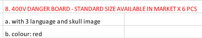 400V DANGER BOARD - STANDARD SIZE AVAILABLE IN MARKET - RED