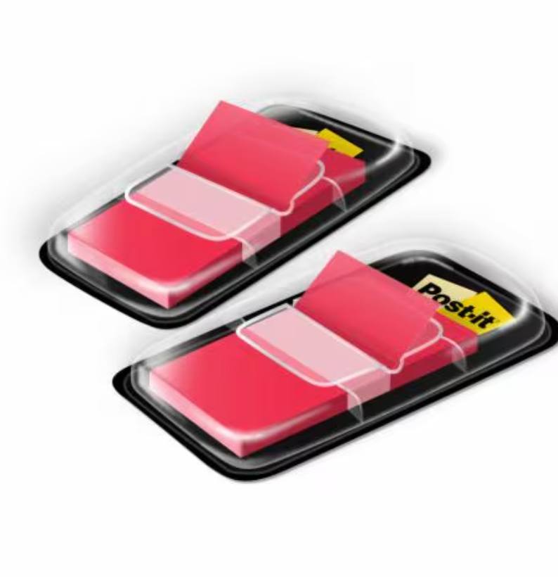 3M Post It Tape Flag 680-RD2 Twin (50's x 2) 1''x1.7''- Red