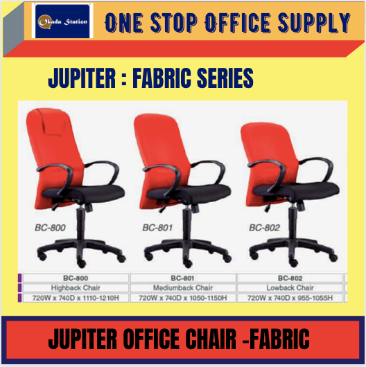 EXECUTIVE ERGONOMIC HIGH BACK CHAIR BC-800 - FABRIC -ALL SIZE / BC-801 / BC-802 / OFFICE CHAIR / High Back Chair / BC-800 / Office Chair / Ergonomic Fabric Chair