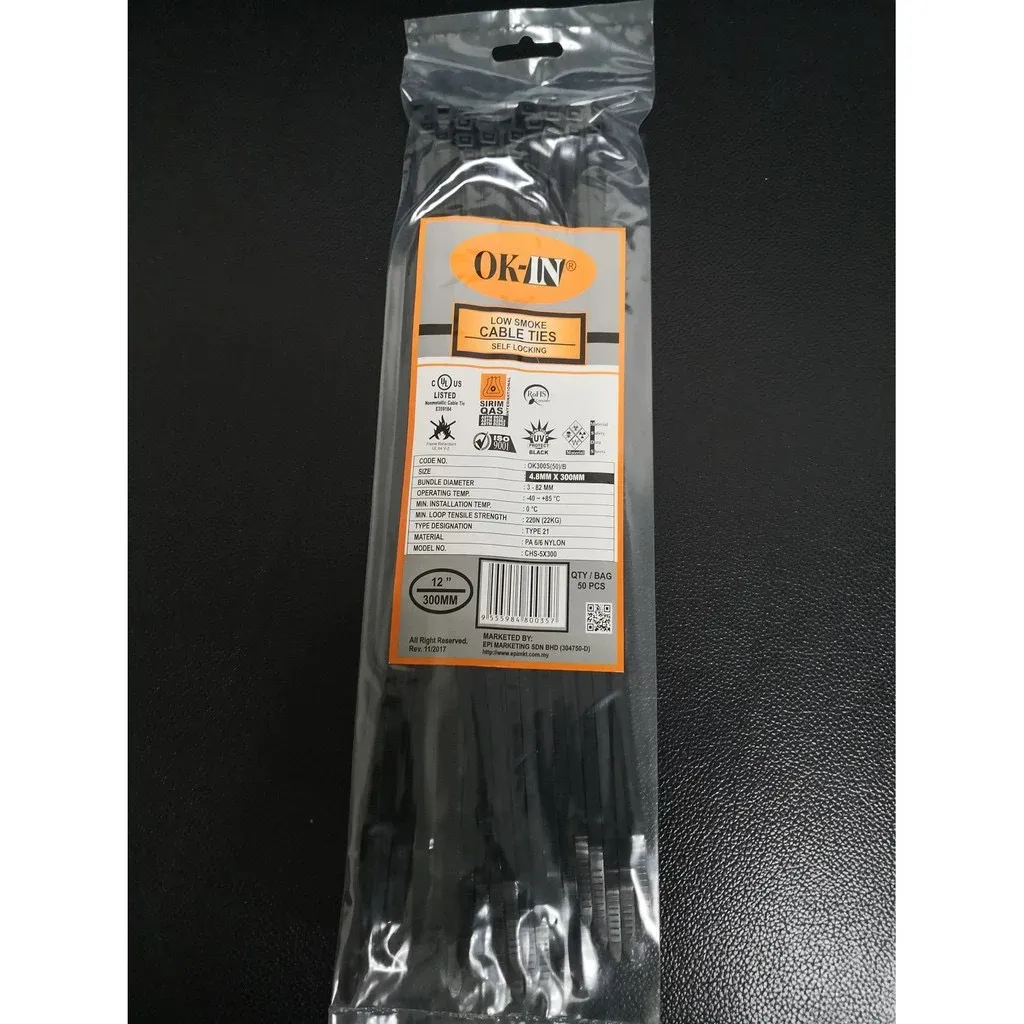 Cable Tie 12" / 300MM X 4.8MM Cable Ties 12 Inch Pengikat Kabel 50 PCS / PKT
