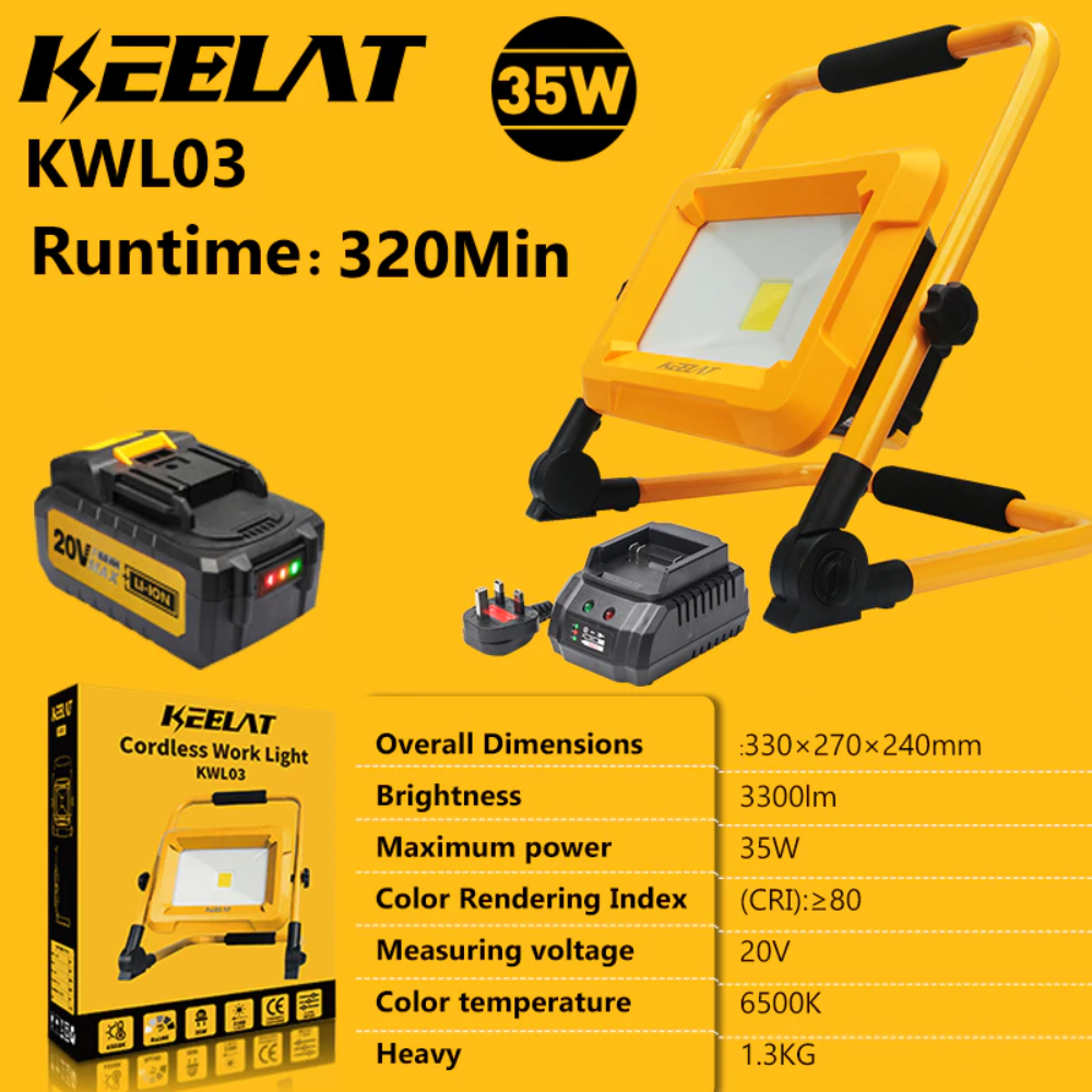 KEELAT Portable Rechargeable 140 LED Flood Light