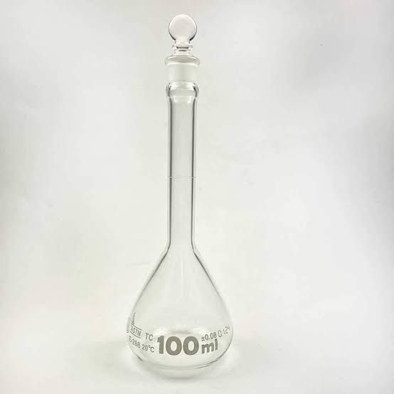 Glass Volumetric Flask with stopper, Class A, 100ml