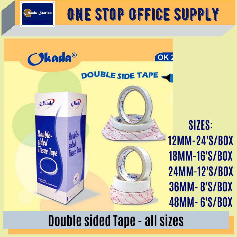 DOUBLE SIDED TAPE (12mm) (18mm) (24mm) (36mm) (48mm) / Double Side Tape / Tape / Tissue Tape /