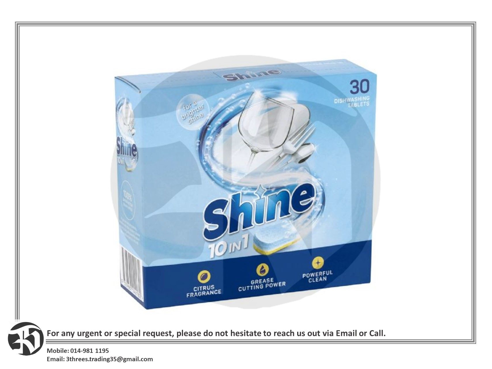 SHINE DISHWASHER TABLETS 10 IN 1 (30S)