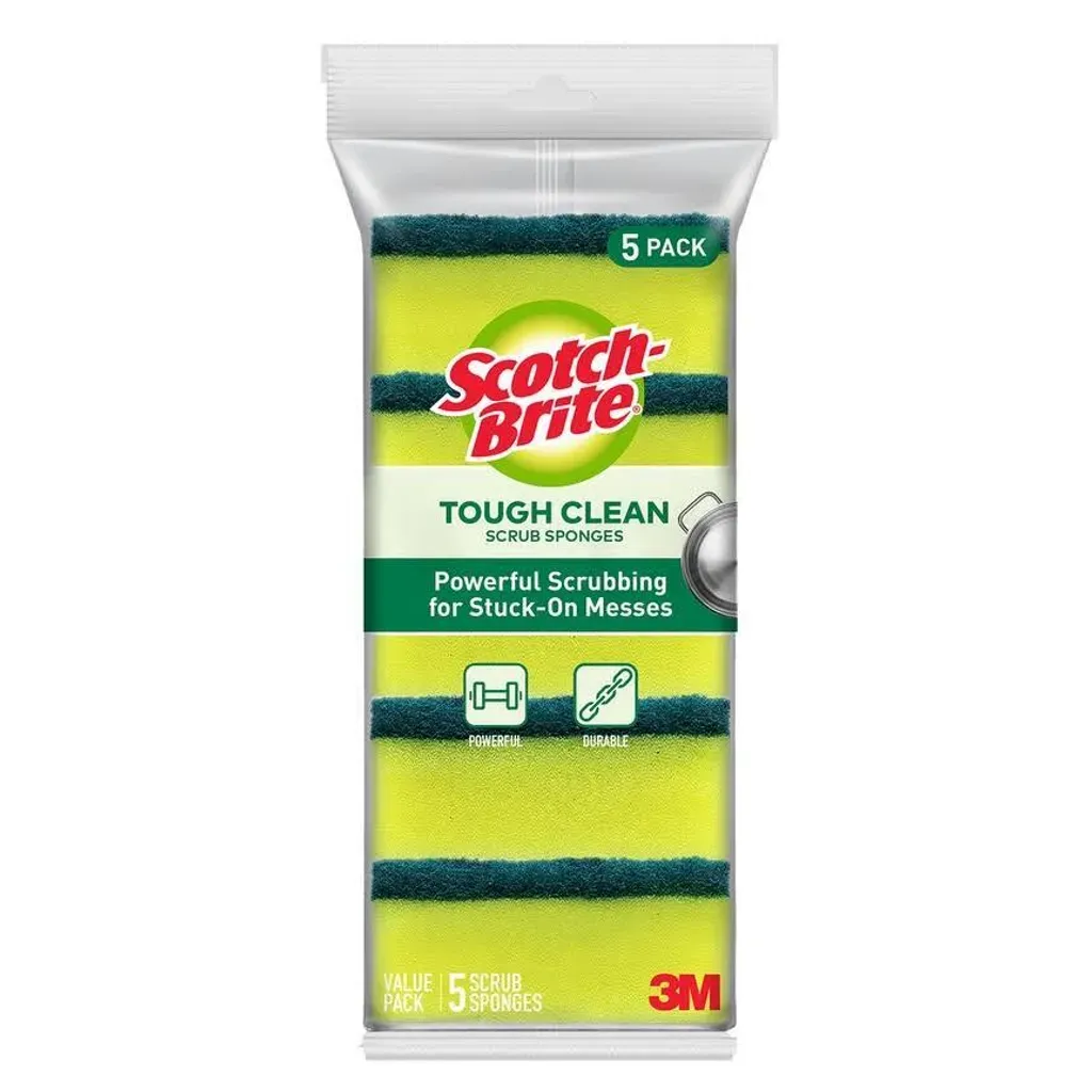 3M Scotch-Brite Tough Clean Scrub Sponges 5 Pcs/Pack