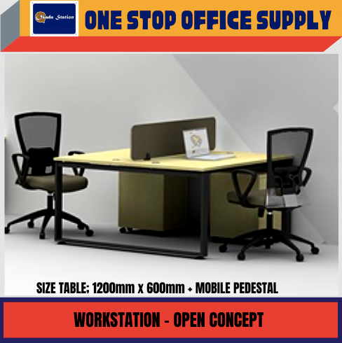 WORKSTATION - B16-SQR / TABLE SIZE : 1200MM / WORKSTATION / 1 SEAT WORKSTATION / OFFICE FURNITURE / OFFICE TABLE / CUSTOM MADE