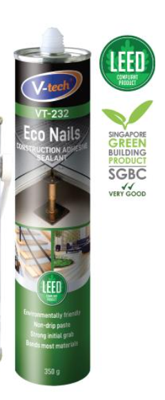 V-TECH VT-232 VITAL NAILS CONSTRUCTION ADHESIVE SEALANT WAINSCOATING (BROWN)