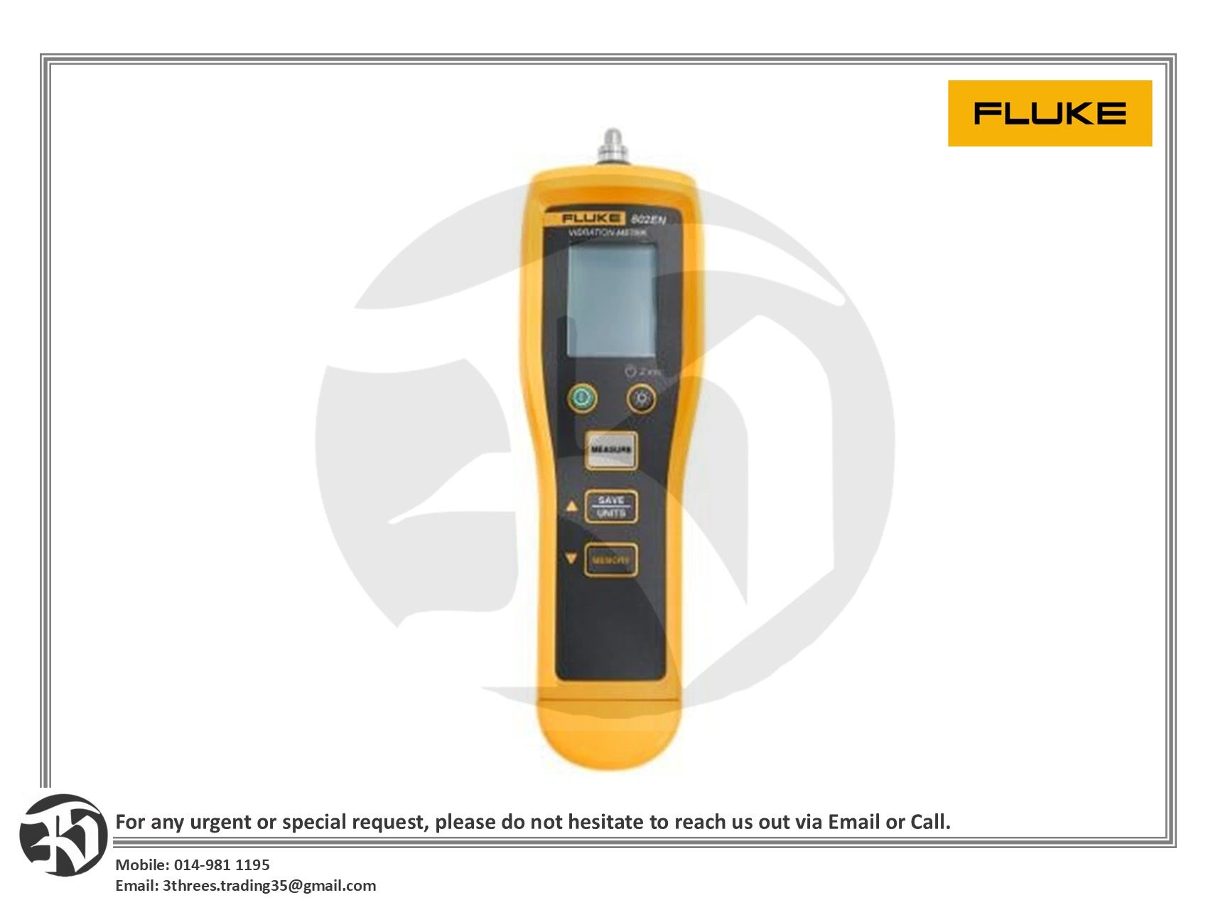 Fluke 802EN Vibration Meter (Acceleration, Velocity, Displacement)