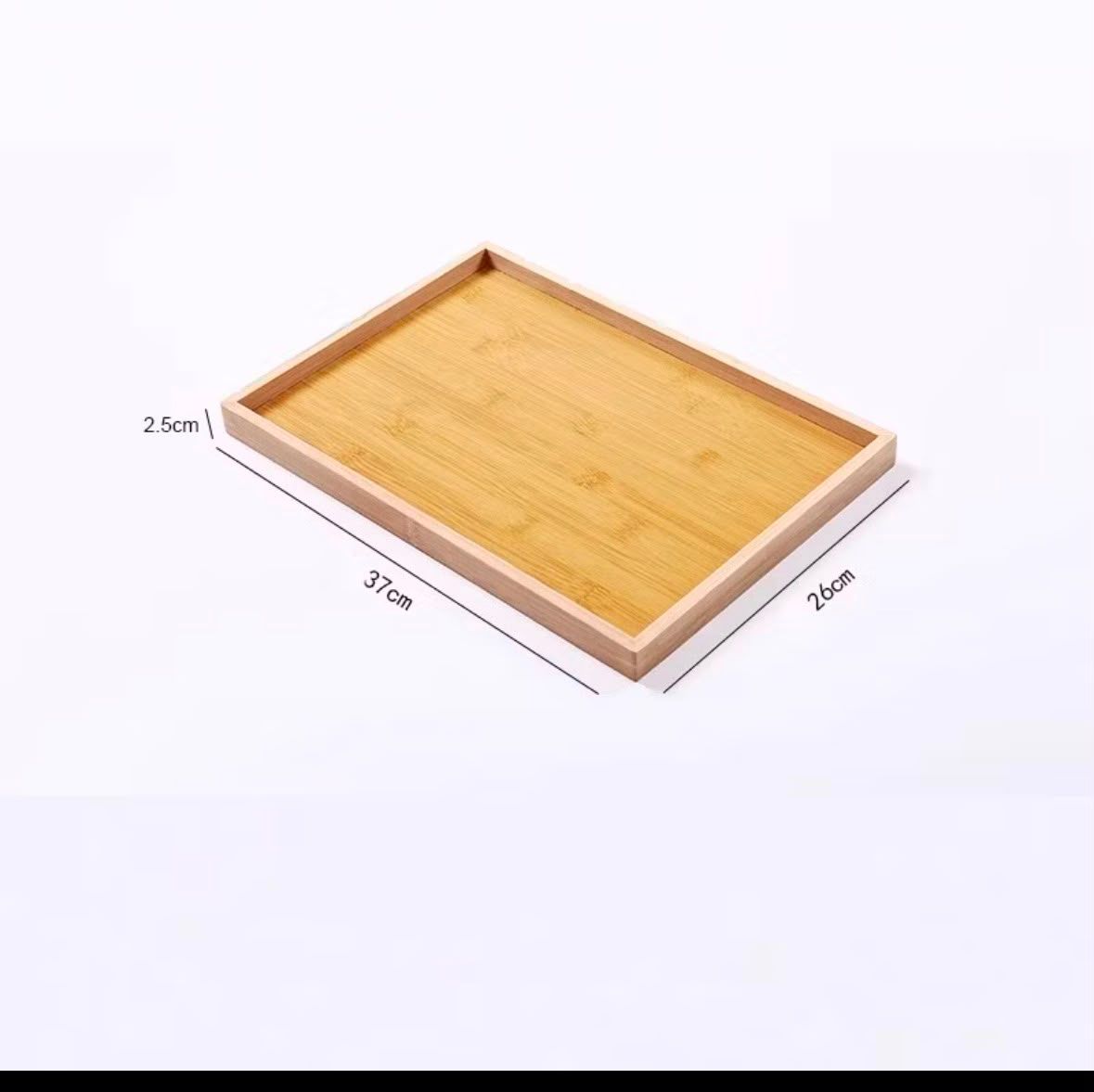 Bamboo Rectangular Tray (37X26X2.5CM) / Per Unit