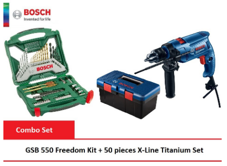 GSB 550 Freedom Kit + X-Line Titanium Set (50 Pcs) [Combo Set]
