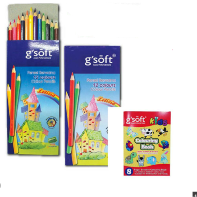 G'soft color pencil free coloring book 1824 CP-1824-KK