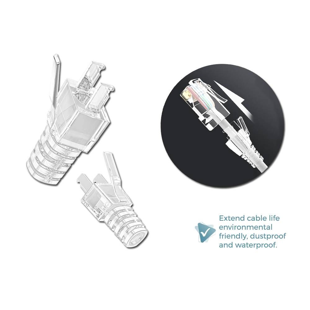 RJ45 CAT6 TRANSPARENT 6.5MM PROTECTIVE COVER BOOT 100PCS (TRANSPARENT)