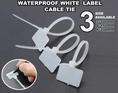 WATERPROOF NYLON WHITE LABEL CABLE TIE HANGING CARD PLASTIC CABLE TAG TC301