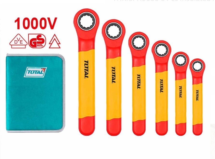 TOTAL 6 Pcs Insulated Ratchet Wrench Set