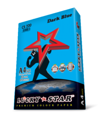 Lucky Star A4 Premium Colour Paper Dark Blue CS 220 80gsm 450 sheets