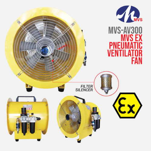 ATEX MVS AV300 EX RATED EXPLOSIONPROOF PNEUMATIC VENTILATOR FAN 12FT