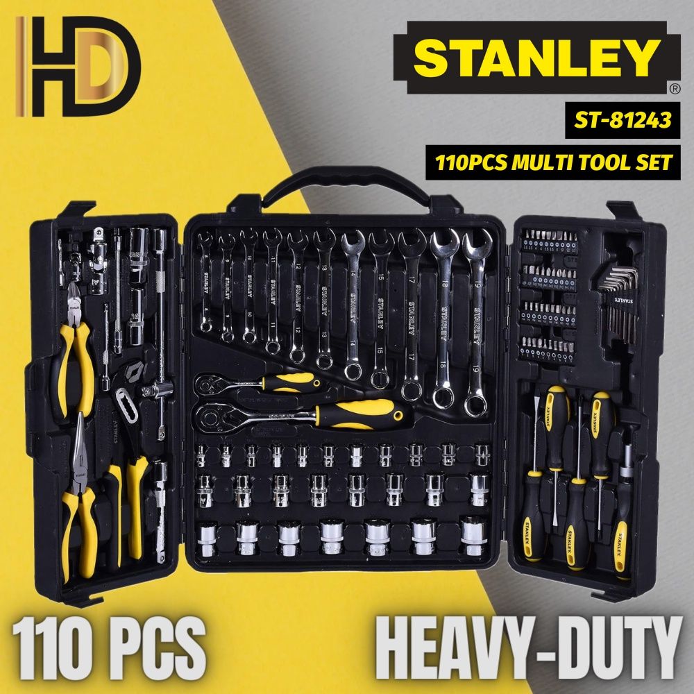 STANLEY 110 Pcs Mutli Tool Automotive Spanner Set / Heavy Duty Complete Set / STANLEY STMT81-243 set