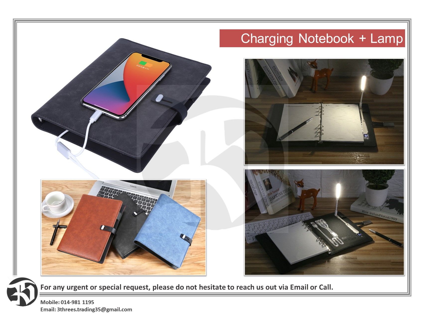 Charging Notebook With Lamp