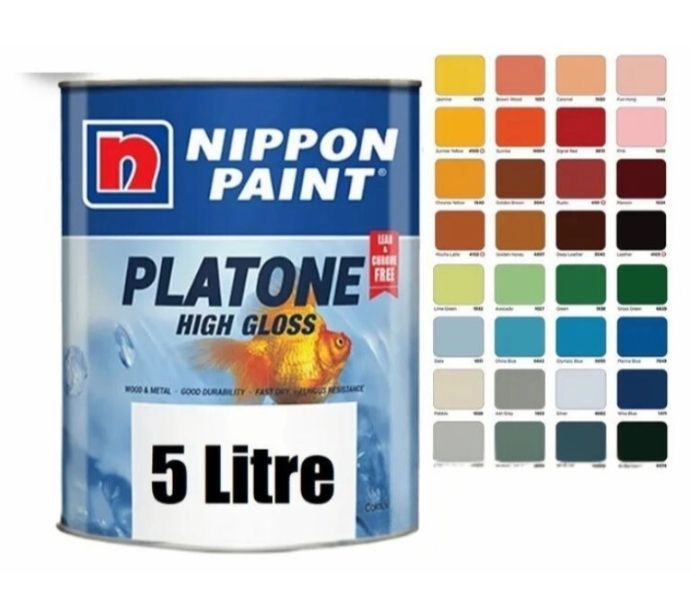 Nippon Platone High Gloss Paint ( 5 liter )- Jasmine Yellow 4055 FREE DELIVERY SEMENANJUNG MALAYSIA