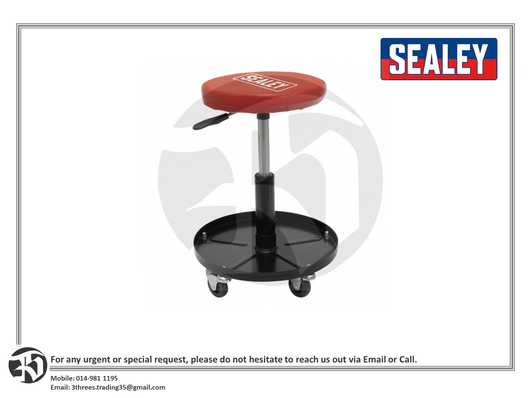 Sealey Pneumatic Mechanic's Seat SCR10