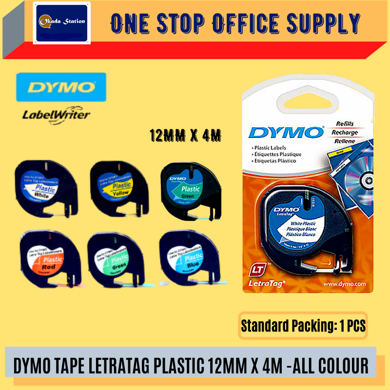 DYMO TAPE LETRATAG PLASTIC 12MM X 4M -ALL COLOUR (ORIGINAL) / DYMO / LABEL