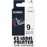 Casio EZ-Label Printer Tape Cartridge Black On White 9mm / Casio / Casio EZ-Label Printer / Tape Cartridge / Black On White / SIZE 9mm
