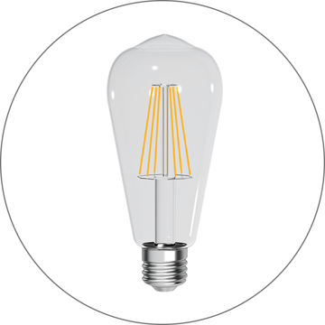 AURORE 6W E27 NON-DIM FILAMENT CANDLE BULB - 2700K