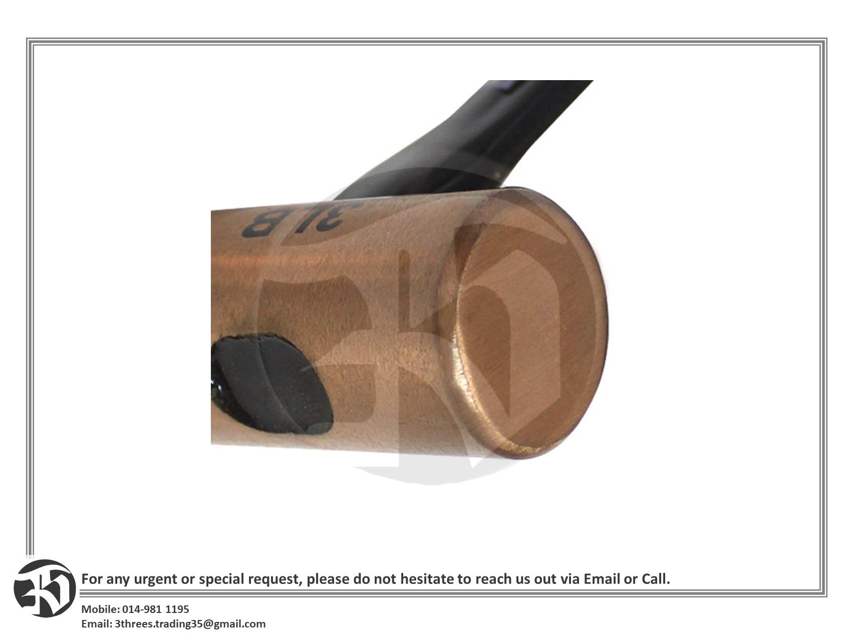 Merwin Copper Hammer Non Sparking With Fiberglass Handle 3lbs