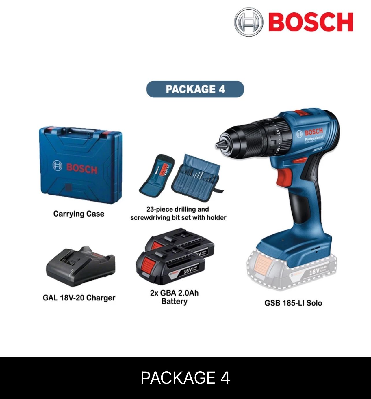 BOSCH GSB 185-LI 18V Professional Cordless Impart Drill Hammer Drill GSB185