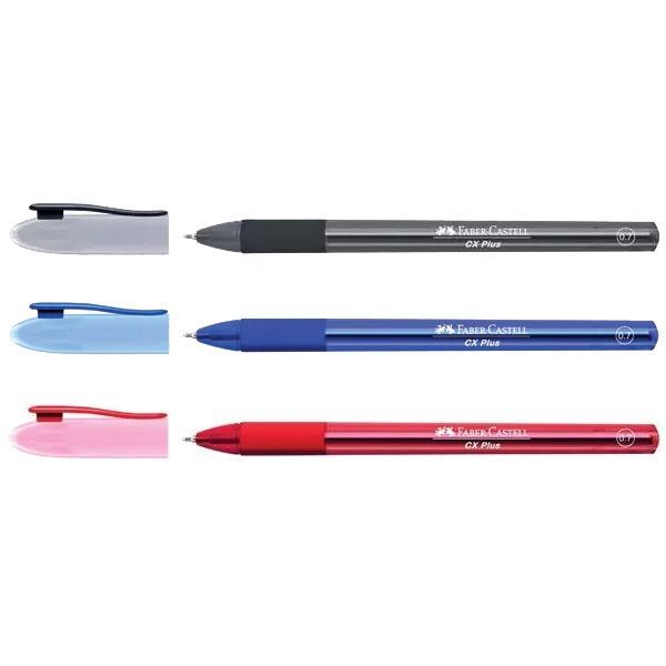 FABER-CASTELL CX PLUS BALL PEN & WIN BALL PEN (BLACK/BLUE/RED) For 12pcs & 6pcs WIN6410 Red 0.7 6pcs PEN-542422-KK
