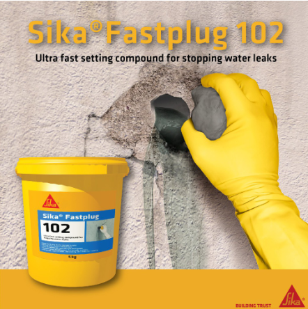 SIKA FASTPLUG 102 (5KG) - ULTRA FAST SETTING COMPOUND FOR STOPPING WATER LEAKS