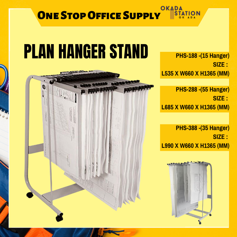 PHS-188 / 288 / 388 - PLAN HANGER STAND / HANGER STAND / DRAWING HANGER TROLLEY / PLAN STAND / STAND