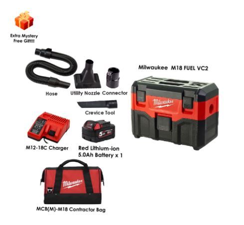 Genuine Malaysia MILWAUKEE M18 VC2 Wet / Dry Vacuum M18VC2 M18VC2-0 Battery M12-18C MCB(M)-M18 VC2-501B M18VC2-501B VC2-502B