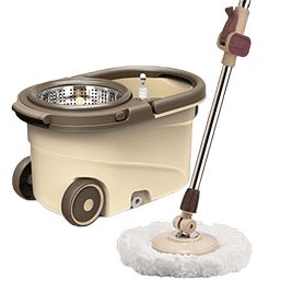 Sport Spin Mop Pro with Stainless Steel Basket & Wheels + 2 Microfiber Mop Heads