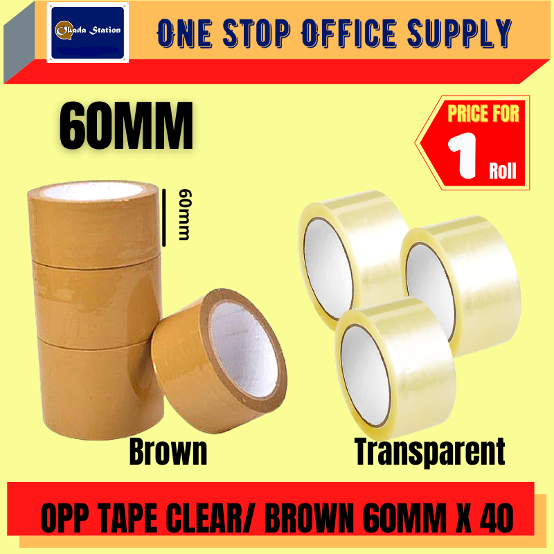 60MM OPP TAPE -CLEAR OPP -BROWN OPP TAPE -40Y / OPP TAPE / TAPE / CLEAR OPP / BROWN OPP / TRANSPARENT TAPE / PACKING TAPE