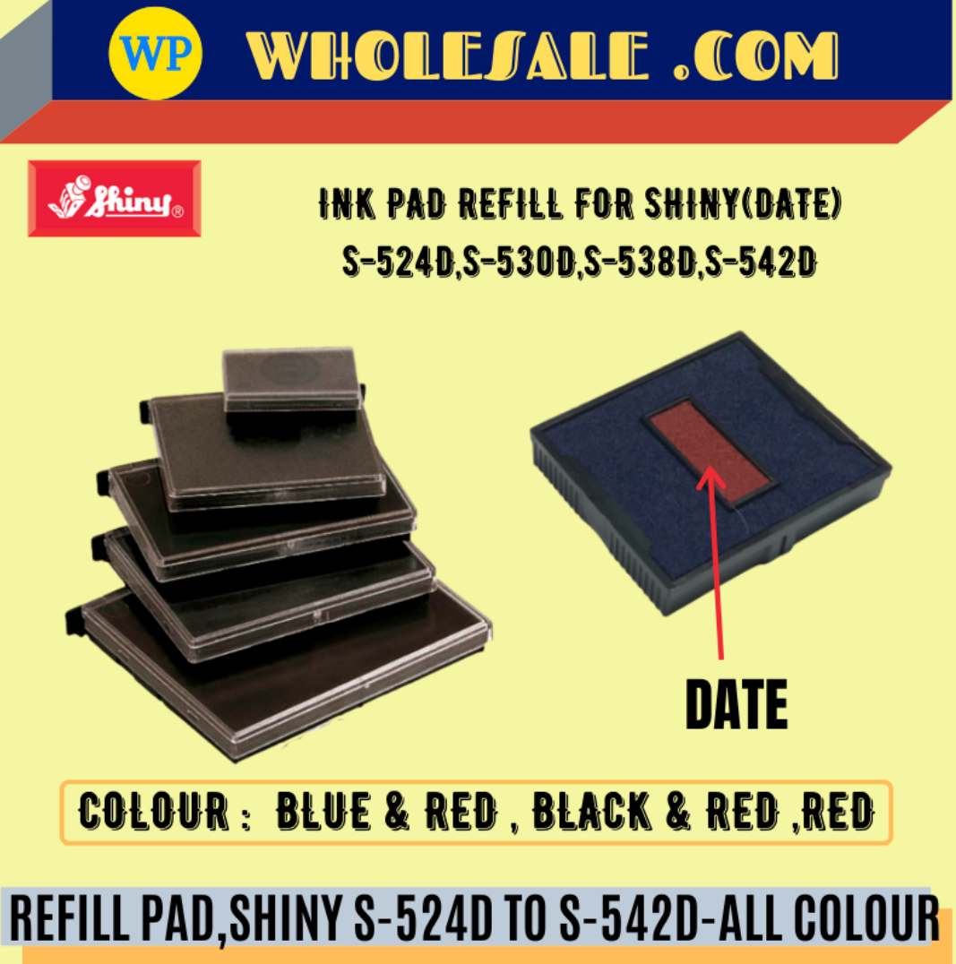 SHINY / REFILL PAD / S-524D TO S-542D / DATE / ALL COLOUR / REFILL INK / STAMP PAD REFILL /