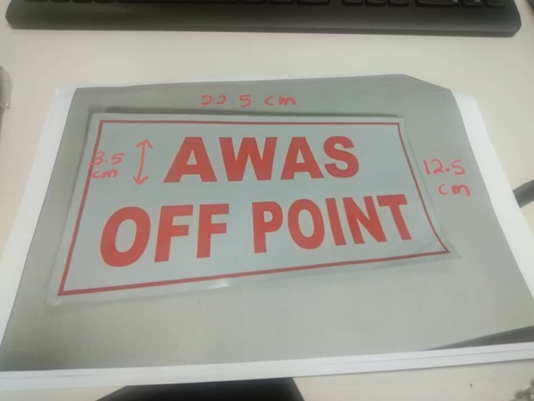 AWAS OFF POINT STIKER