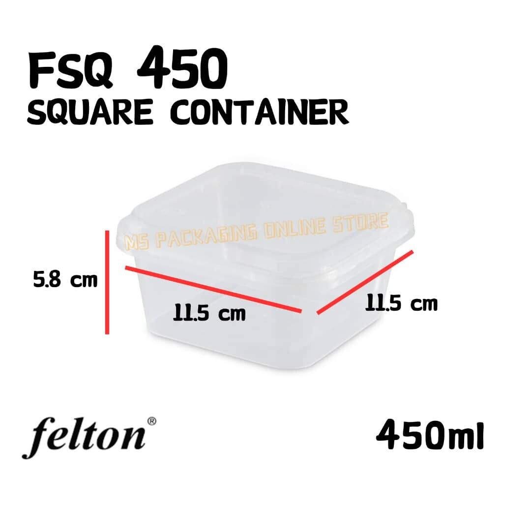 SQUARE FOOD CONTAINER 450ML (50PCS)