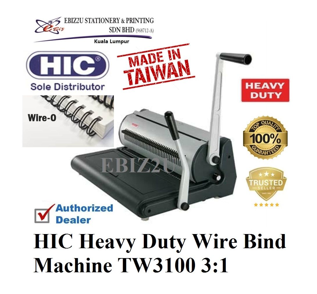 HIC Heavy Duty Wire Bind Machine TW3100 3:1 (16mm) - 160 sheets binding machine, heavy duty binding machine, best binding machine, wire O binding machine, wire binding machine