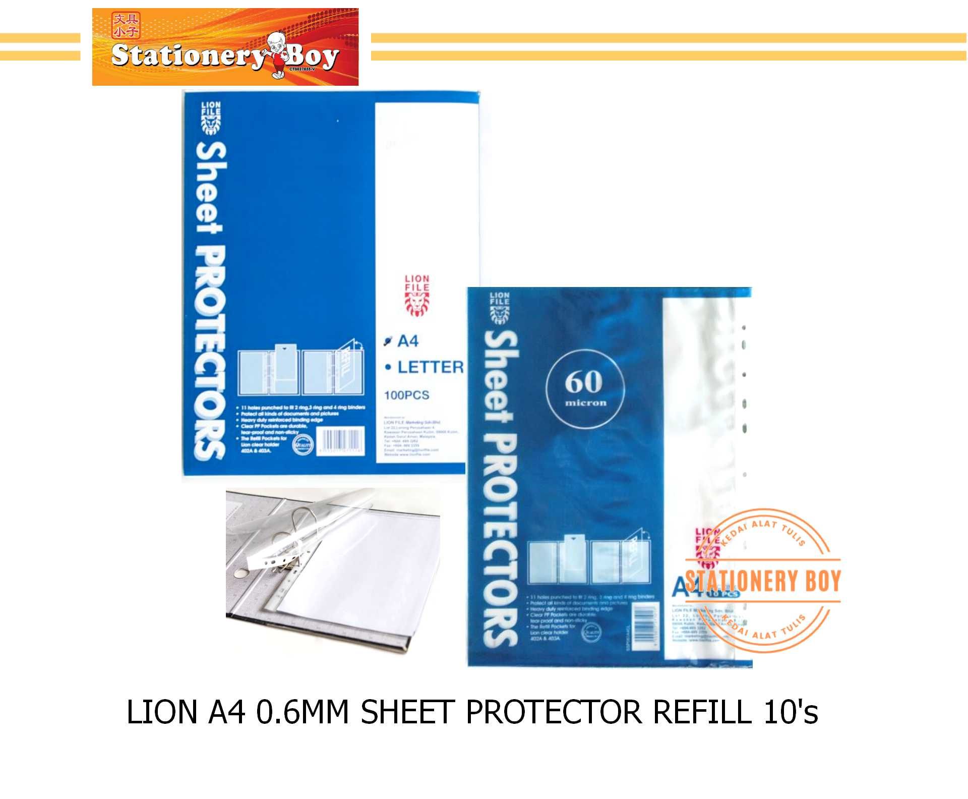 LION A4 Sheet Protector Refill 0.6mm - 10pcs/pack