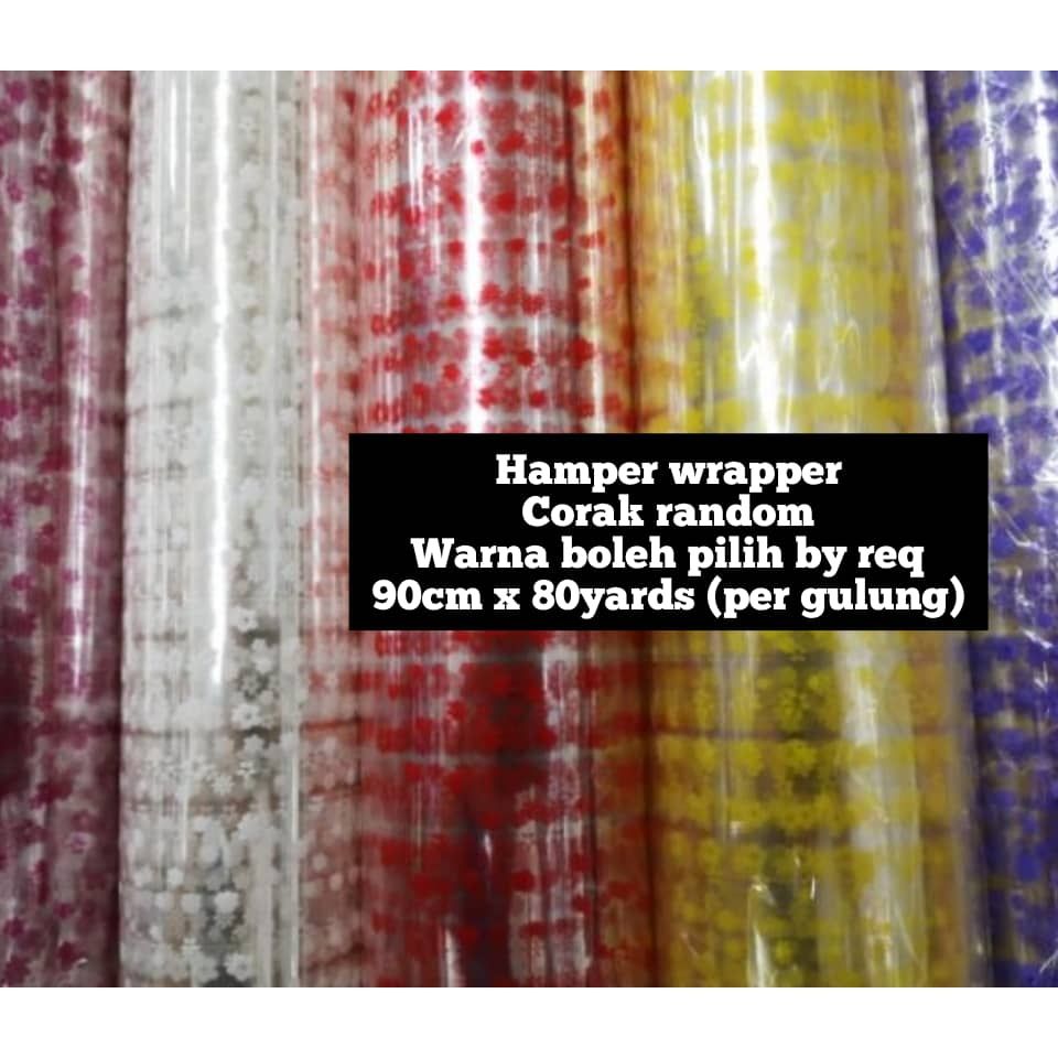 Plastik pembalut hamper opp bercorak 1roll