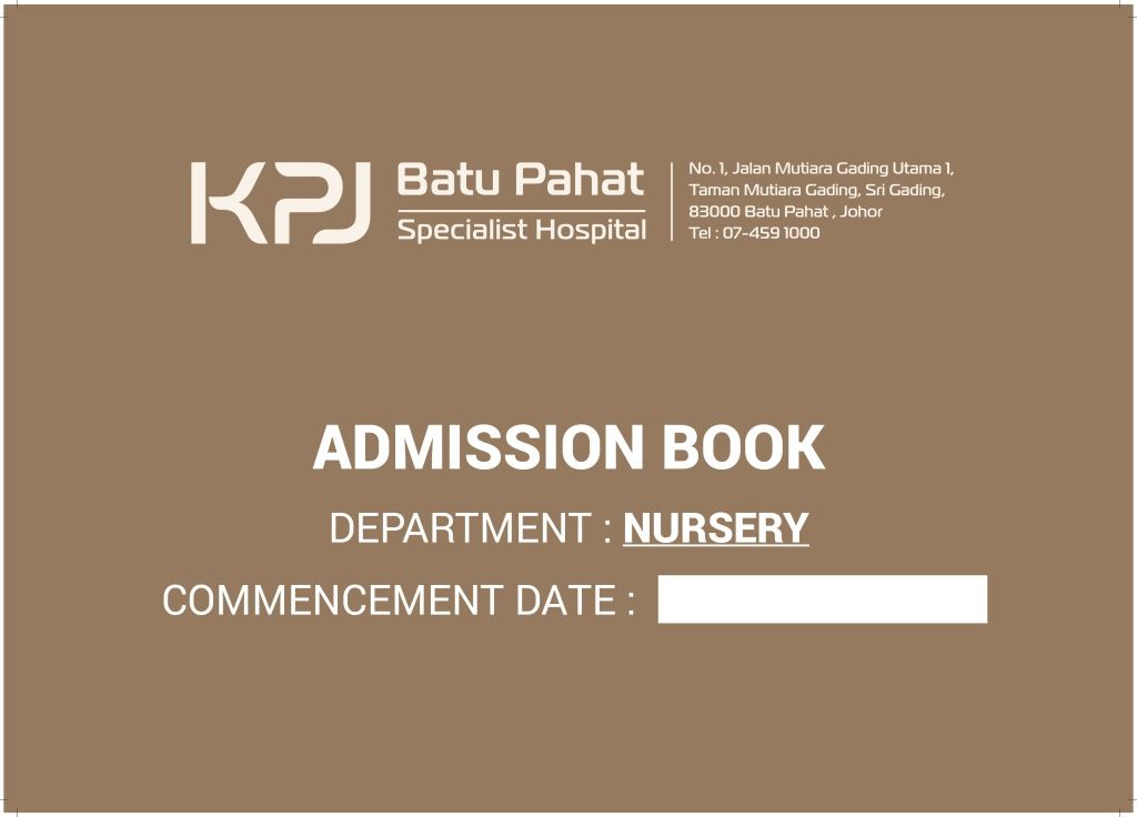 Hardcover Admission Book Nursery