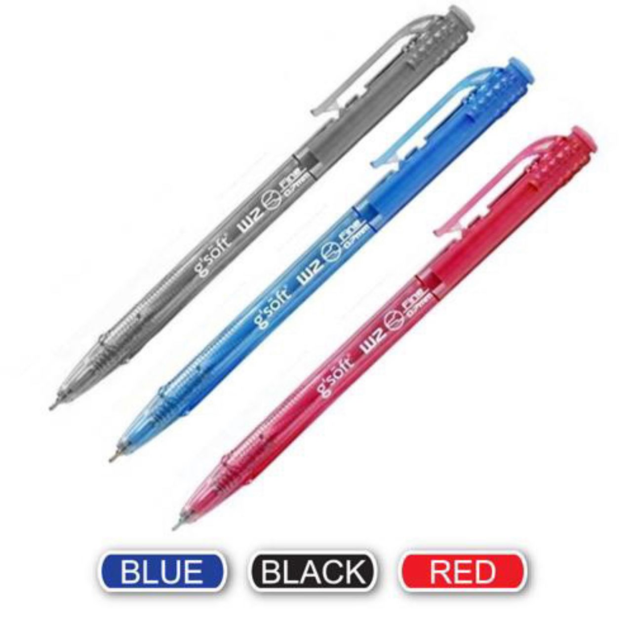 Gsoft G'Soft W2 Ball Pen Office School Stationery Alat Tulis Writing Instrument Pejabat Semi Gel Ink Retractable