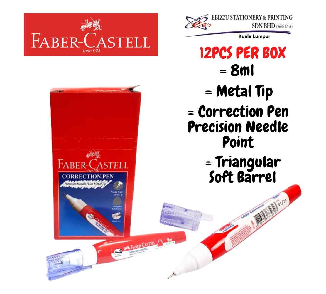 FABER-CASTELL 8ML CORRECTION PEN 8ML (169312) - 12PCS/Box