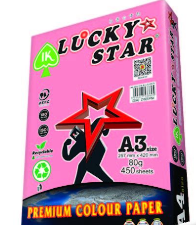 Luckystar FLUORESCENT CS342 A4 80gm Color Paper 450'S - Cyber Pink