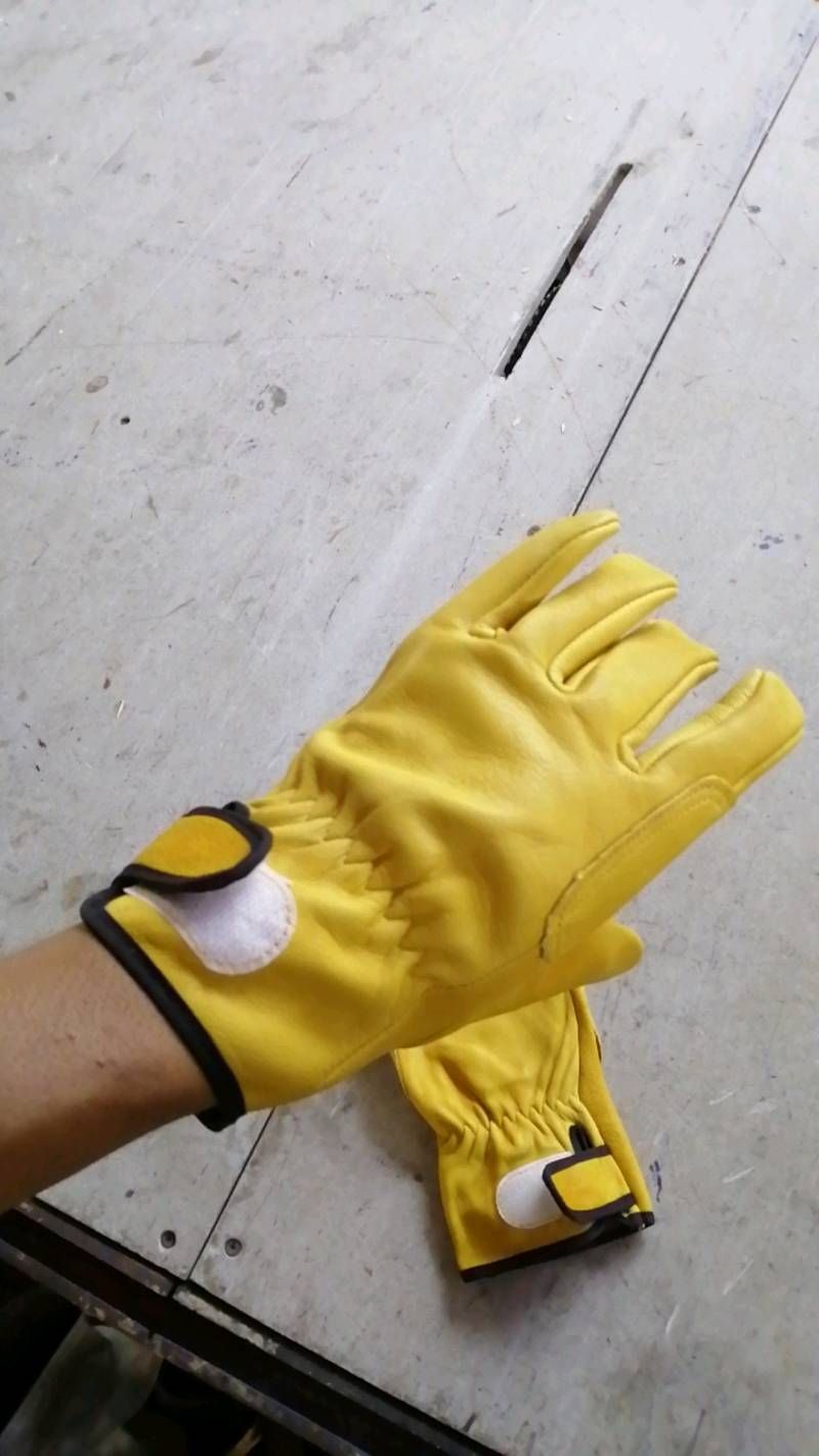 Safety Welding Gloves Double Layer Industry Protection Working Glove A Grade Yellow Leather Work Hand Gloves