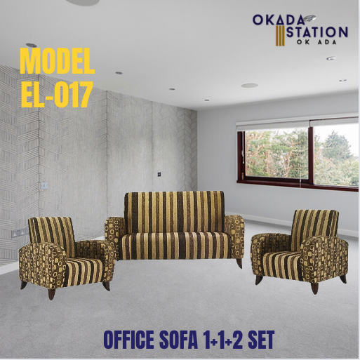 OFFICE SOFA / MODEL EL-017 / 1 + 1 + 2 SEATERS SET / FABRIC MATERIAL / PU LEATHER MATERIAL / SOFA