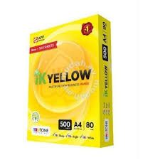 IK Yellow PEMBORONG : A4 70GMS IK YELLOW PAPER / INDAH KEAT / 500'SHEETS / KERTAS PHOTOSTAT